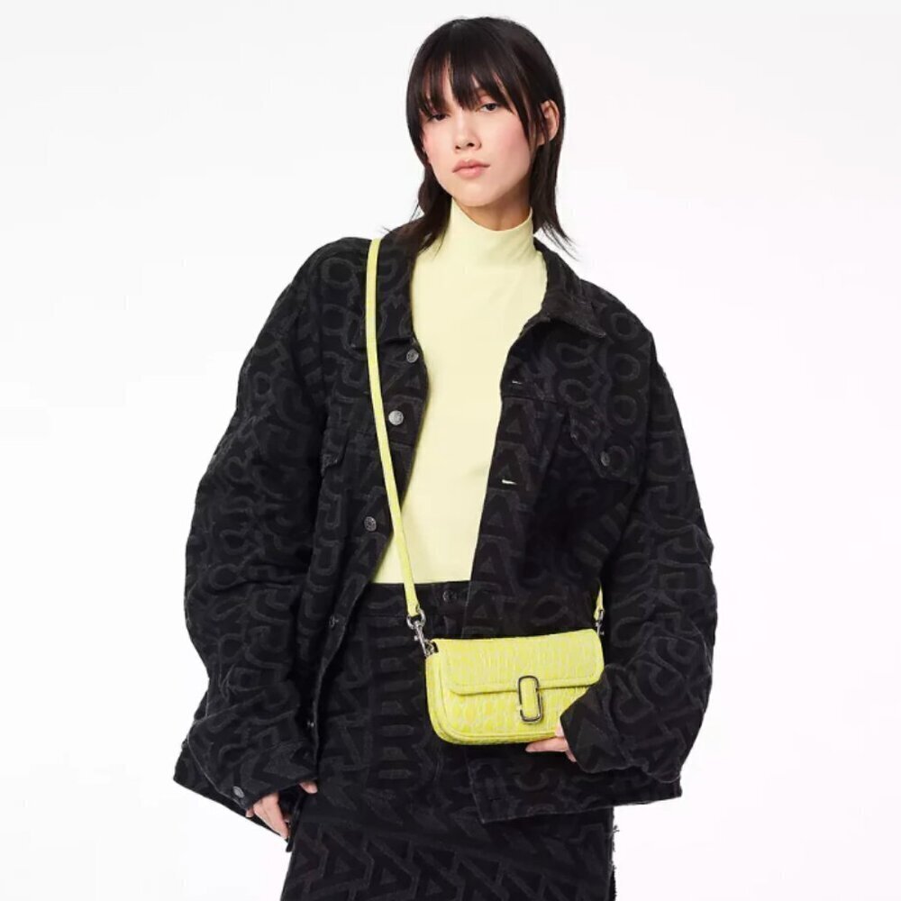 NWT! NEW!New Marc Jacobs J Marc Mini Shoulder Bag -Croc-embossed Leather Yellow